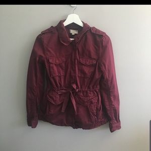 LOFT BURGUNDY UTILITY JACKET